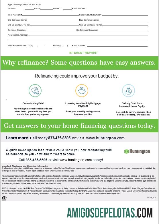 Declaração de hipoteca do Ohio Huntington Bank dos EUA em formatos Word e PDF, 3 páginas 3 modelo